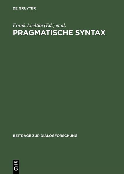 Produktbild: Pragmatische Syntax