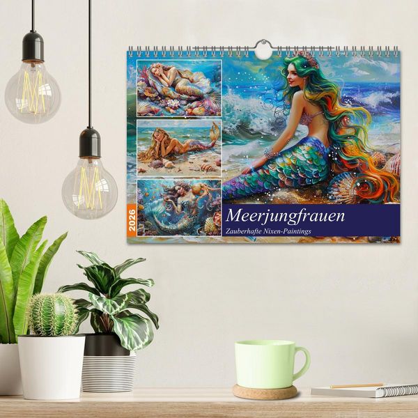 Produktbild: Meerjungfrauen. Zauberhafte Nixen-Paintings (Wandkalender 2026 DIN A4 quer), CALVENDO Monatskalender