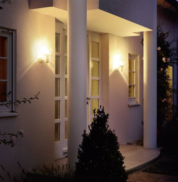 Produktbild: Steinel L 115 S 657413 Au&szlig;enwandleuchte mit Bewegungsmelder Energiesparlampe, LED E27 60 W Wei&szlig;