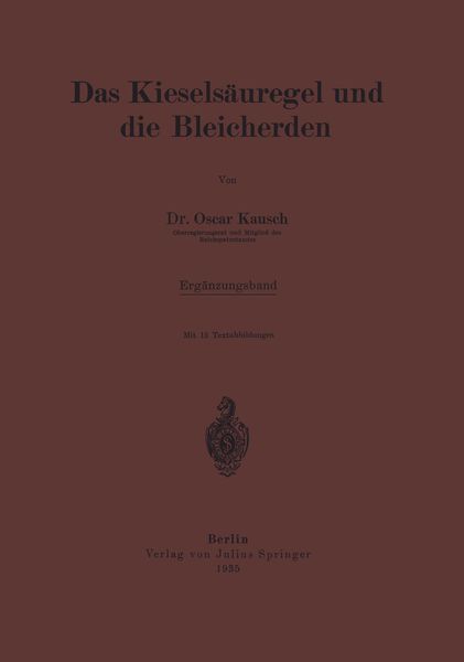 Produktbild: Das Kiesels&auml;uregel und die Bleicherden