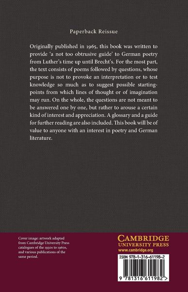 Produktbild: An Introduction to German Poetry