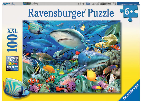 Produktbild: Puzzle Ravensburger Riff der Haie 100 Teile XXL