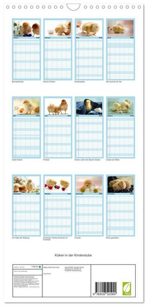 Produktbild: Familienplaner 2026 - K&uuml;ken in der Kinderstube mit 5 Spalten (Wandkalender, 21 x 45 cm) CALVENDO