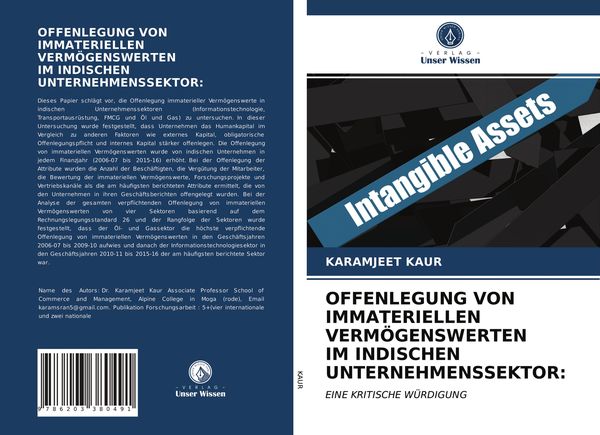 Produktbild: Offenlegung von Immateriellen Verm&ouml;genswerten im Indischen Unternehmenssektor: