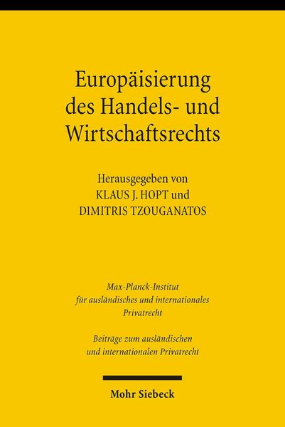 Produktbild: Europ&auml;isierung des Handels- und Wirtschaftsrechts