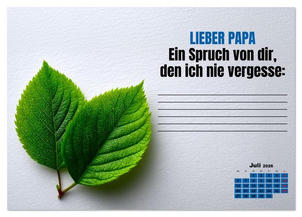 Produktbild: Kalender f&uuml;r Papa - Was ich dir sagen will (Wandkalender 2026 DIN A4 quer), CALVENDO Monatskalender