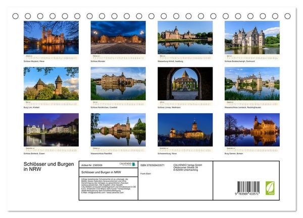 Produktbild: Schl&ouml;sser und Burgen in NRW (Tischkalender 2027 DIN A5 quer), CALVENDO Monatskalender