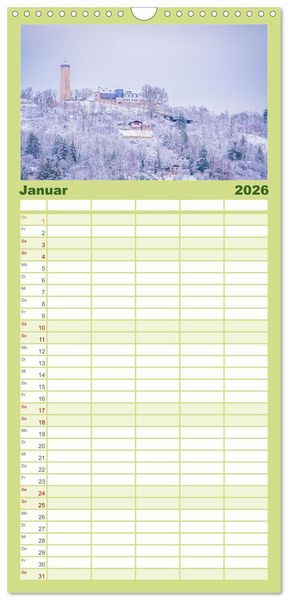 Produktbild: Familienplaner 2026 - Jena - Faszination in Bildern mit 5 Spalten (Wandkalender, 21 x 45 cm) CALVENDO
