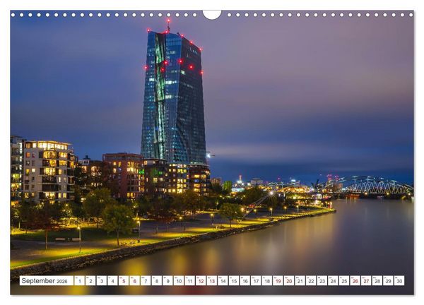 Produktbild: Frankfurt am Main - at night (Wandkalender 2026 DIN A3 quer), CALVENDO Monatskalender