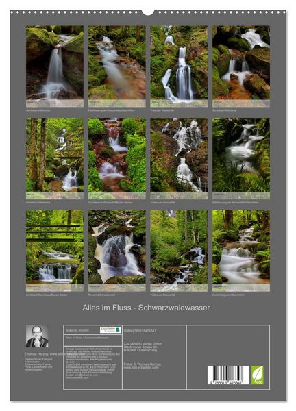 Produktbild: Alles im Fluss - Schwarzwaldwasser (hochwertiger Premium Wandkalender 2026 DIN A2 hoch), Kunstdruck in Hochglanz