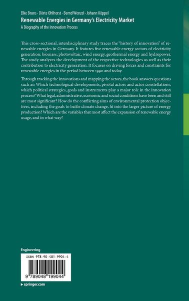 Produktbild: Renewable Energies in Germany&rsquo;s Electricity Market