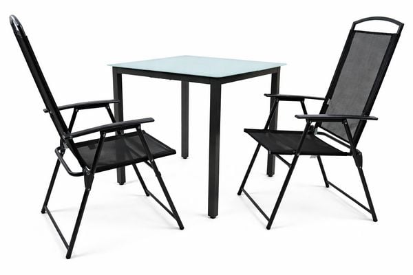 Produktbild: 3-tlg Sitzgruppe Gartenm&ouml;bel Tisch St&uuml;hle Set 80M