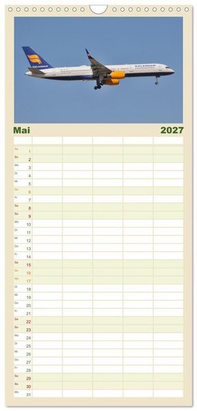 Produktbild: Familienplaner 2027 - Flugzeuge aller Art mit 5 Spalten (Wandkalender, 21 x 45 cm) CALVENDO