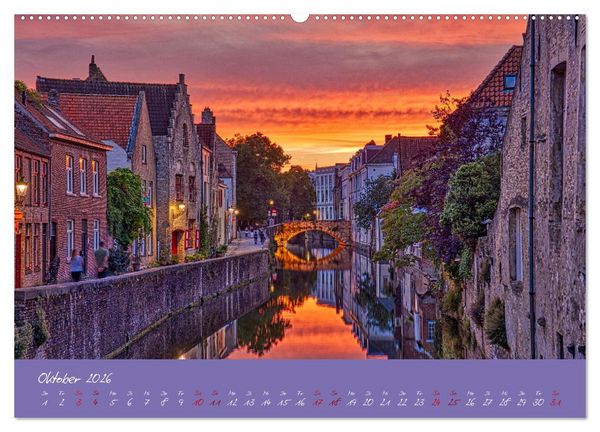 Produktbild: Br&uuml;gge und Gent im Zwielicht (Wandkalender 2026 DIN A2 quer), CALVENDO Monatskalender