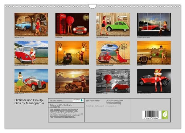 Produktbild: Oldtimer und Pin-Up Girls by Mausopardia (Wandkalender 2026 DIN A3 quer), CALVENDO Monatskalender