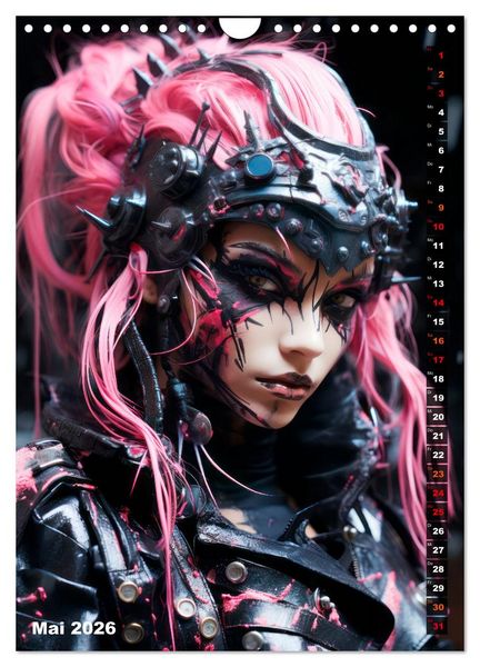 Produktbild: ROCKERINNEN Cyber, Goth, Punk und mehr (Wandkalender 2026 DIN A4 hoch), CALVENDO Monatskalender