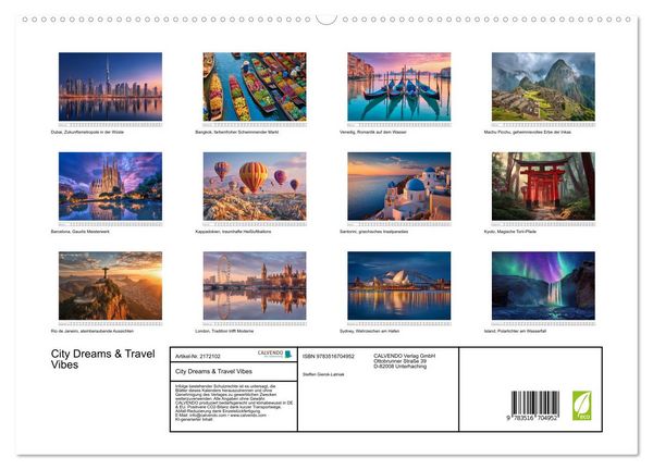 Produktbild: City Dreams & Travel Vibes (hochwertiger Premium Wandkalender 2026 DIN A2 quer), Kunstdruck in Hochglanz