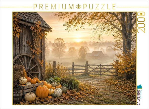 CALVENDO Puzzle Nebel über'm Land | 2000 Teile Lege-Größe 90x67cm Foto-Puzzle für glückliche Stunden