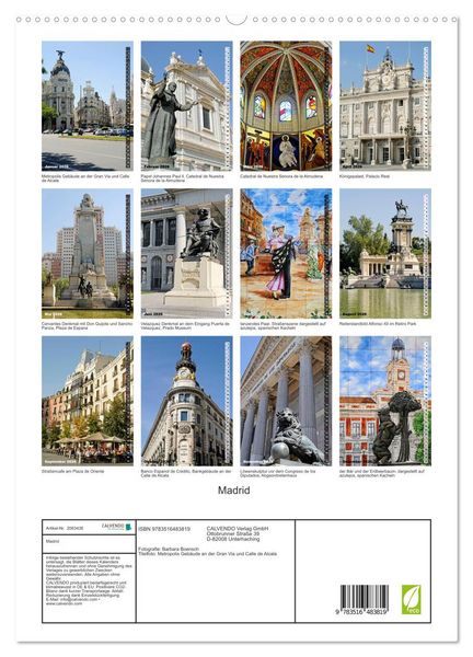 Produktbild: Madrid (Wandkalender 2026 DIN A2 hoch), CALVENDO Monatskalender