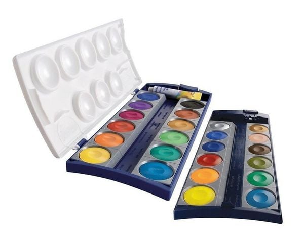 Produktbild: Pelikan Deckfarbkasten K24, 24 Farben und 1 Tube Deckwei&szlig;