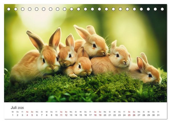 Produktbild: Fantastisch, flauschig, frech! - Ein Kaninchenkalender (Tischkalender 2026 DIN A5 quer), CALVENDO Monatskalender