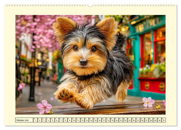 Produktbild: Yorkshire Terrier. Entz&uuml;ckende Minis mit Charme und Witz (hochwertiger Premium Wandkalender 2026 DIN A2 quer), Kunstdruck in Hochglanz