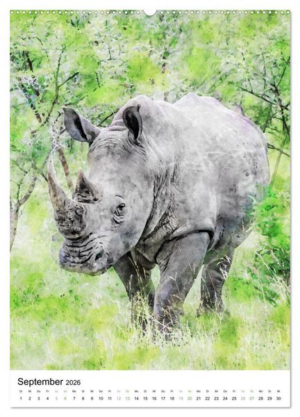 Produktbild: Afrikas Tierwelt - wie gemalt (hochwertiger Premium Wandkalender 2026 DIN A2 hoch), Kunstdruck in Hochglanz