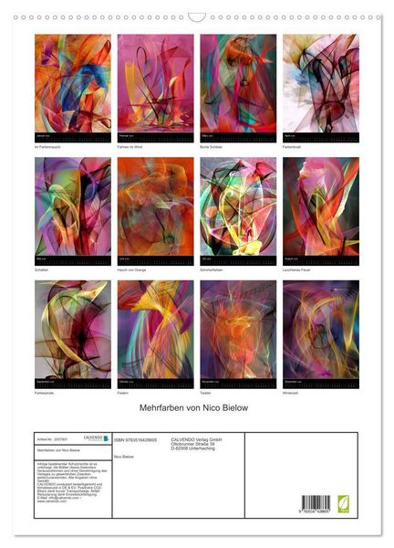 Produktbild: Mehrfarben von Nico Bielow (Wandkalender 2026 DIN A2 hoch), CALVENDO Monatskalender