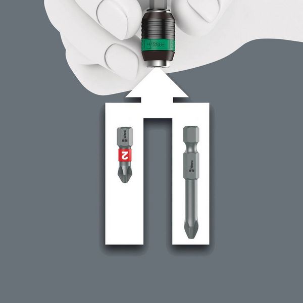 Produktbild: Wera Kompakt Turbo Imperial 1 05057483001 Bit-Set 19teilig 1/4\" (6.3 mm) inkl. Bithalter-Schraubendreher, inkl. Drehmoment-Adapter