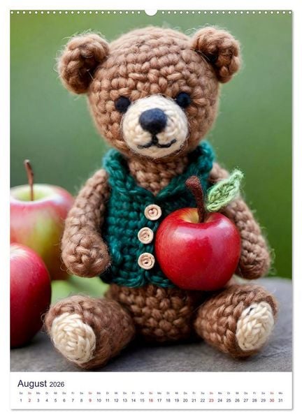 Produktbild: Teddys aus Wolle (Wandkalender 2026 DIN A2 hoch), CALVENDO Monatskalender
