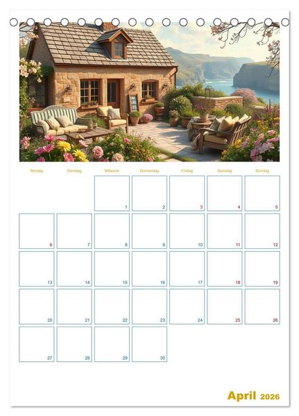 Produktbild: Cottagetr&auml;ume - Ein Jahr voller l&auml;ndlicher Magie (Tischkalender 2026 DIN A5 hoch), CALVENDO Monatskalender