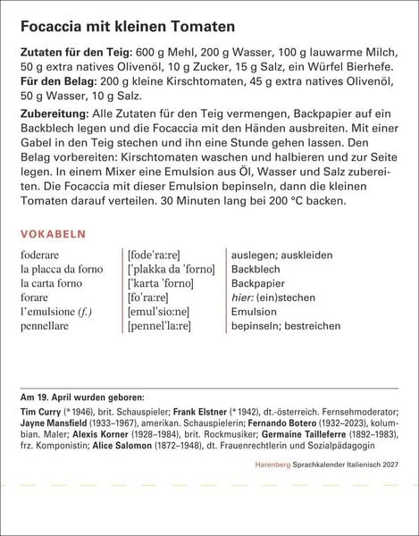 Produktbild: Italienisch Sprachkalender 2027 - Italienisch lernen leicht gemacht - Tagesabrei&szlig;kalender