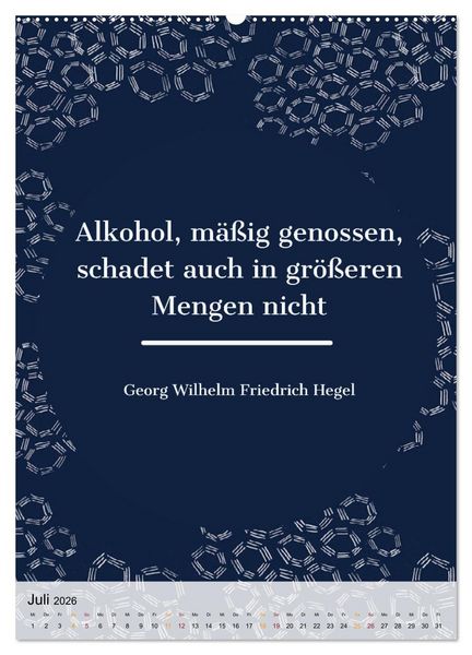 Produktbild: Dichter als Goethe - Der literarische Alkohol-Kalender (hochwertiger Premium Wandkalender 2026 DIN A2 hoch), Kunstdruck in Hochglanz