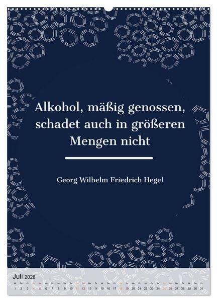 Produktbild: Dichter als Goethe - Der literarische Alkohol-Kalender (Wandkalender 2026 DIN A2 hoch), CALVENDO Monatskalender