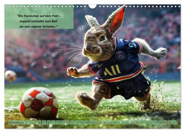 Produktbild: Der tierisch lustige Fu&szlig;ballkalender (Wandkalender 2026 DIN A3 quer), CALVENDO Monatskalender