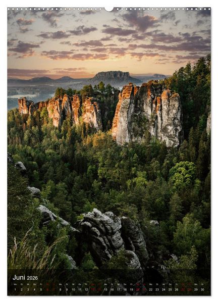 Produktbild: Reise durch die S&auml;chsische Schweiz (Wandkalender 2026 DIN A2 hoch), CALVENDO Monatskalender