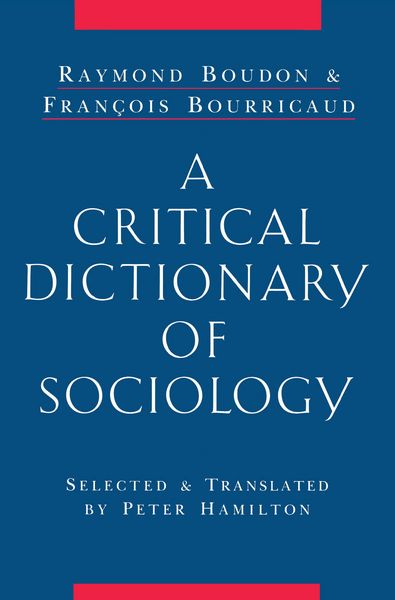Produktbild: A Critical Dictionary of Sociology