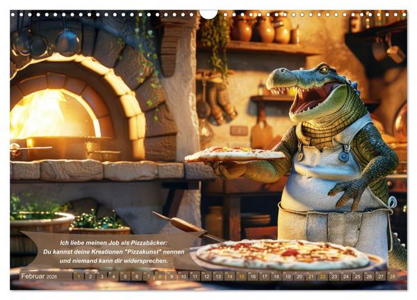 Produktbild: Tierisch lustige Pizzab&auml;cker (Wandkalender 2026 DIN A3 quer), CALVENDO Monatskalender
