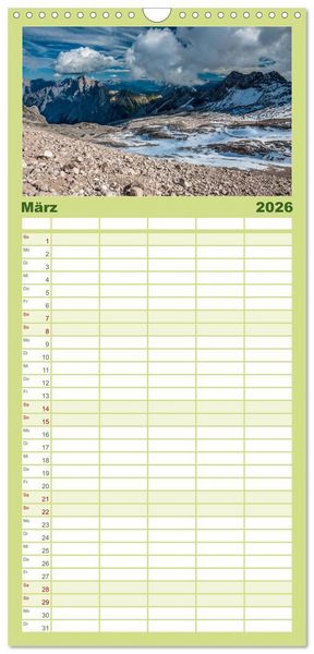 Produktbild: Familienplaner 2026 - Traumlandschaft Werdenfelser Land - Teil I mit 5 Spalten (Wandkalender, 21 x 45 cm) CALVENDO