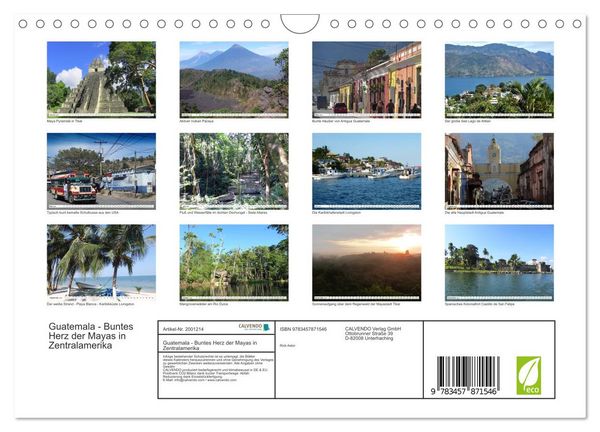 Produktbild: Guatemala - Buntes Herz der Mayas in Zentralamerika (Wandkalender 2026 DIN A4 quer), CALVENDO Monatskalender