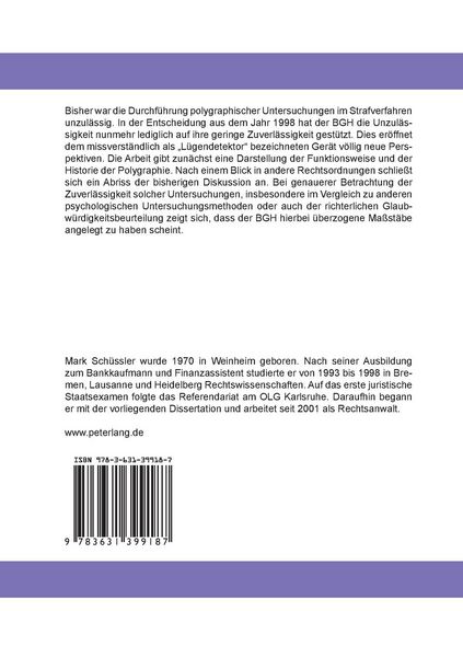 Produktbild: Polygraphie im deutschen Strafverfahren