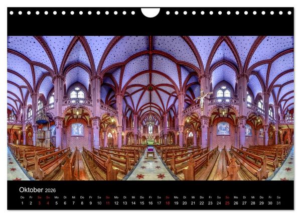 Produktbild: Kapellen, Kirchen und Kathedralen 2026 (Wandkalender 2026 DIN A4 quer), CALVENDO Monatskalender