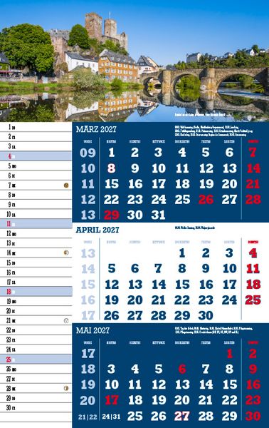 Produktbild: Drei-Monatskalender Deutschland 2027