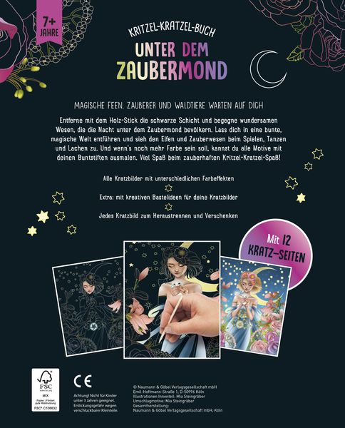 Produktbild: Unter dem Zaubermond - Kritzel-Kratzel-Buch f&uuml;r Kinder ab 7 Jahren