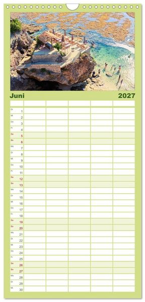Produktbild: Familienplaner 2027 - Bali - Insel der G&ouml;tter mit 5 Spalten (Wandkalender, 21 x 45 cm) CALVENDO