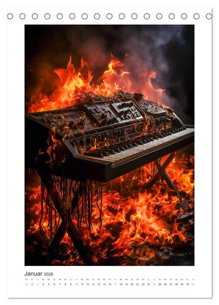 Produktbild: Musik on Fire (Tischkalender 2026 DIN A5 hoch), CALVENDO Monatskalender