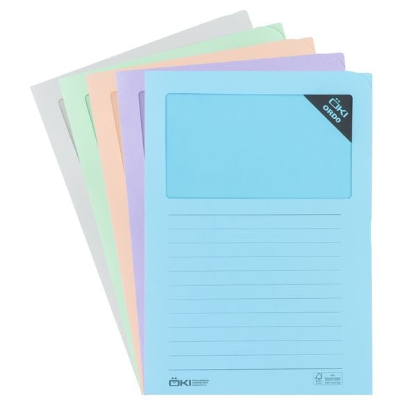 Produktbild: &Ouml;KI Einsteckmappen Ordo Mappe DIN A4 pastell, 120g/qm, 10er Set