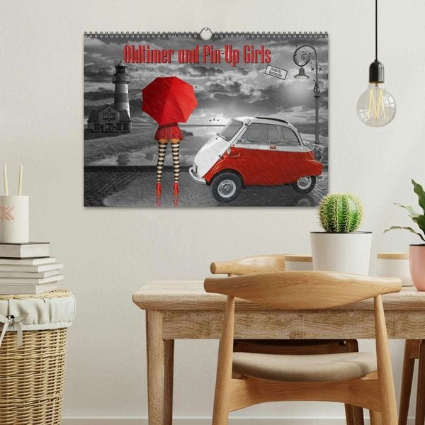 Produktbild: Oldtimer und Pin-Up Girls by Mausopardia (Wandkalender 2026 DIN A3 quer), CALVENDO Monatskalender