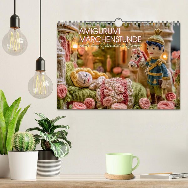 Produktbild: Amigurumi M&auml;rchenstunde nach den Gebr&uuml;dern Grimm (Wandkalender 2026 DIN A4 quer), CALVENDO Monatskalender