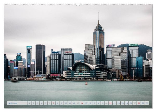 Produktbild: HONGKONG Skyline und Stadtleben (hochwertiger Premium Wandkalender 2026 DIN A2 quer), Kunstdruck in Hochglanz